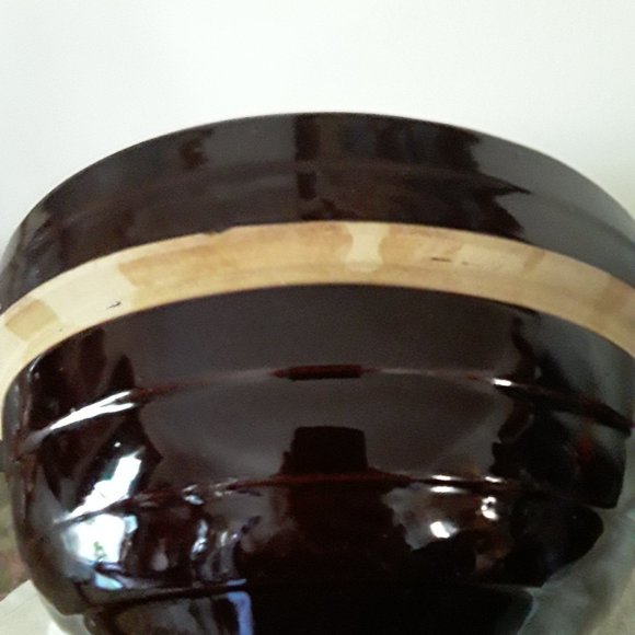 Vintage Brown Stoneware Large Bowl - Picture 3 of 6